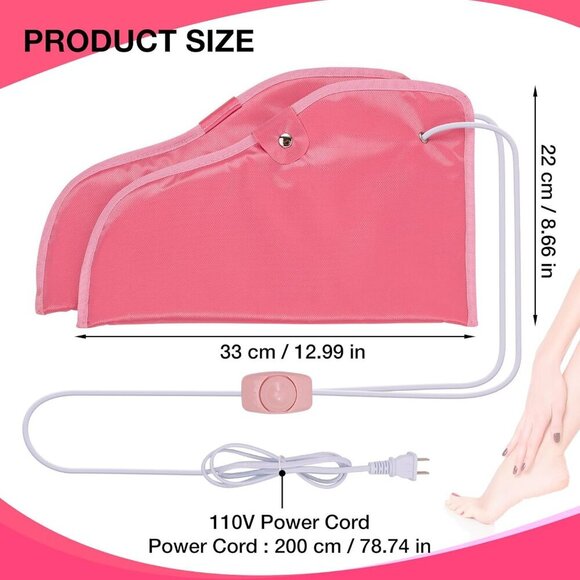 Paraffin Wax Heated Booties, Electric Heated Nail Art Pedicure Foot Cover, Infra - Picture 6 of 7
